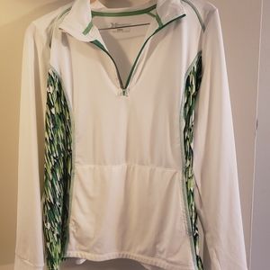Ladies quarter zip pullover athletic top